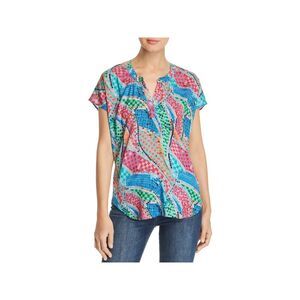 FEATHERS Womens Short Sleeve Split Top